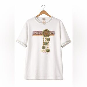 Vandine Peru Graphic Tee L 100% Cotton Sipán Inca Design White T-Shirt